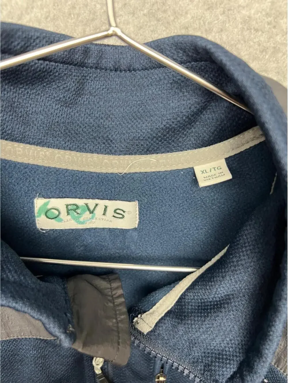Orvis Full Zip Fleece Jacket Mens Xl Running Outdoor Sport Blue Long Sleeve
